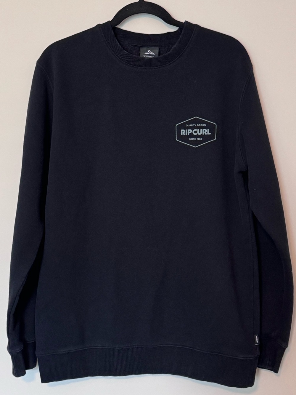 Rip Curl Men’s Black Logo Graphic Crewneck Sweatshirt Size M
